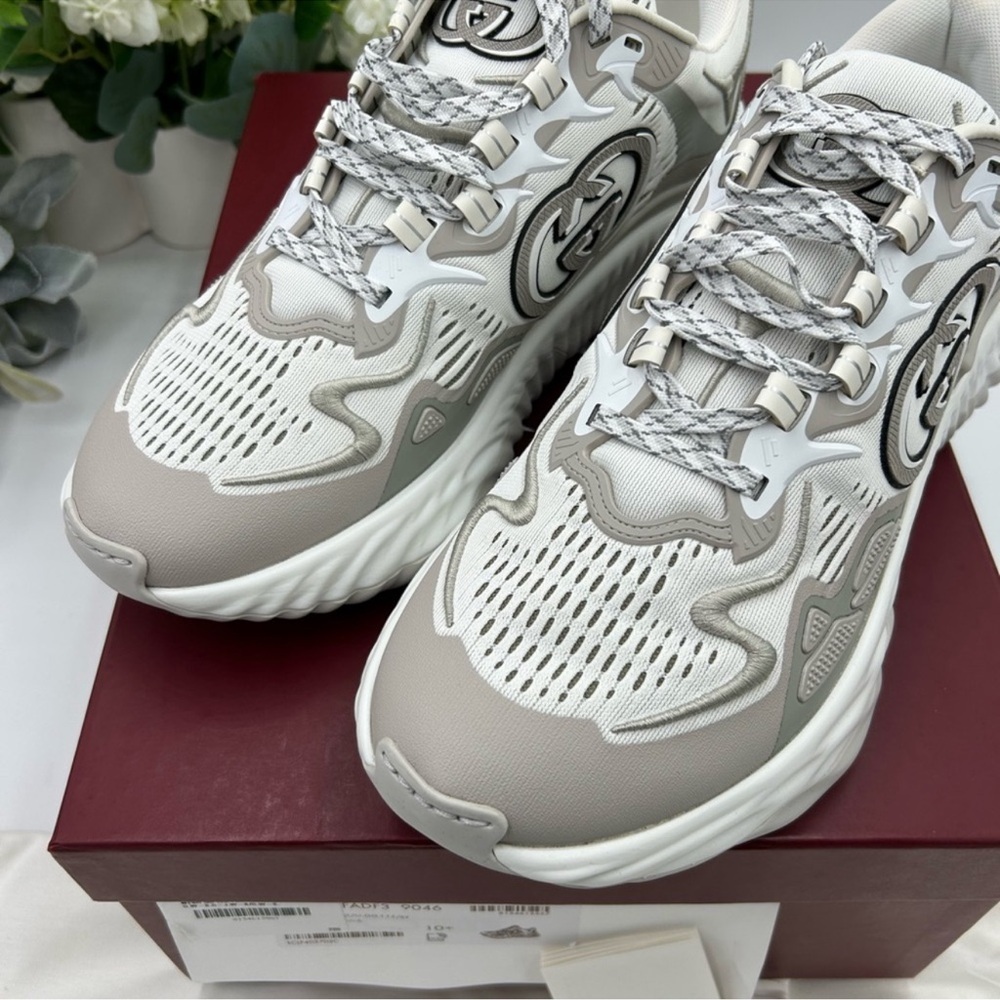 Men’s Gucci ripple sneakers interlocking G logo size 10.5 made in Italy NWT - Picture 10 of 11